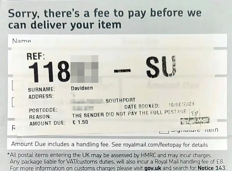 Royal Mail underpayment